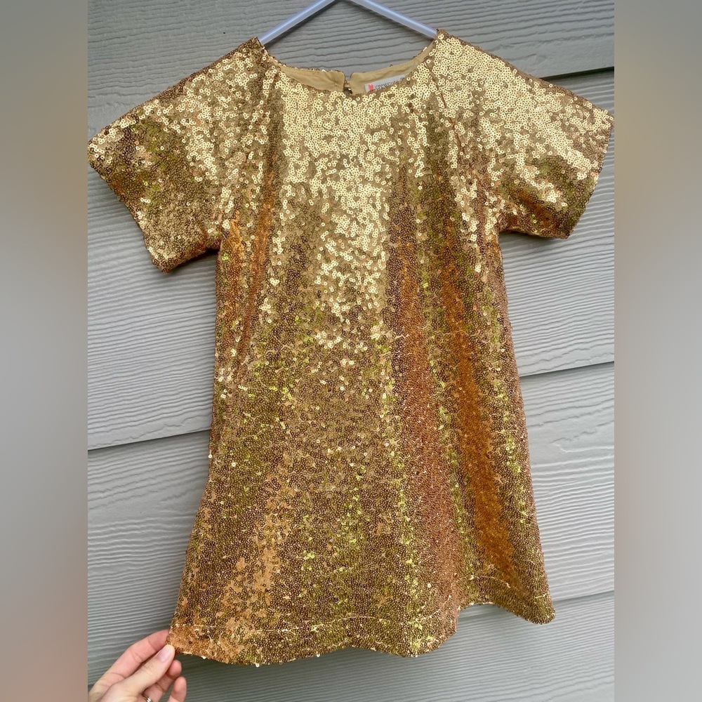 Crewcuts Gold Sequin Girls Dress